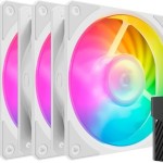 CoolerMaster Mobius 120P Case Fan με ARGB Φωτισμό και Σύνδεση 4-Pin PWM 3τμχ Λευκό