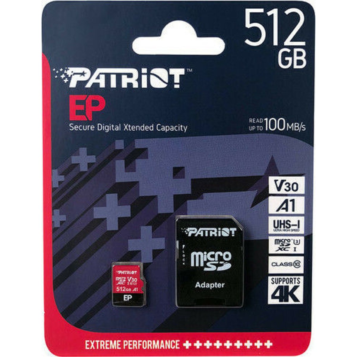 Patriot EP microSDXC 512GB Class 10 U3 V30 A1 UHS-I