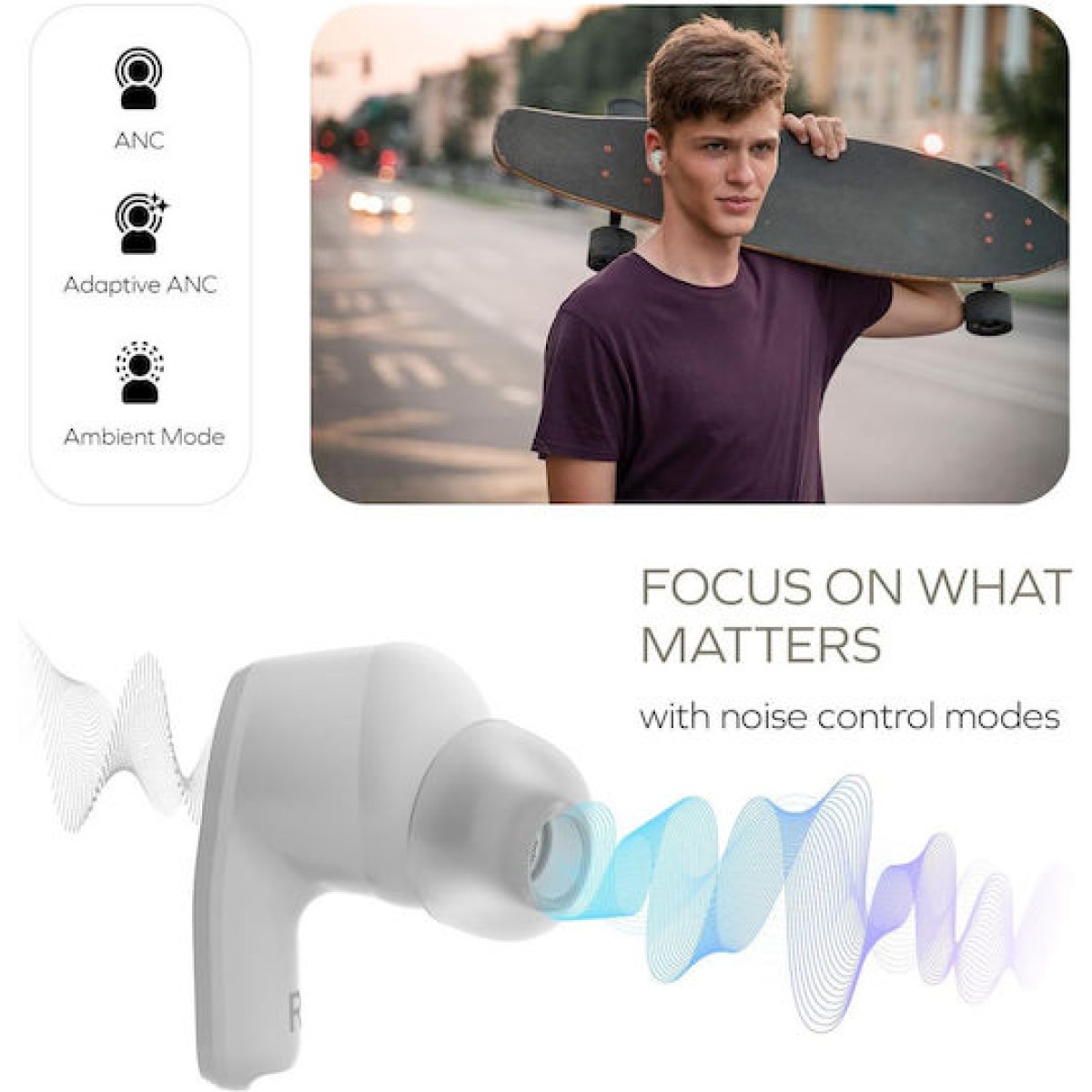 Creative Zen Air SXFI In-ear Bluetooth Handsfree Ακουστικά με Αντοχή στον Ιδρώτα και Θήκη Φόρτισης Λευκά