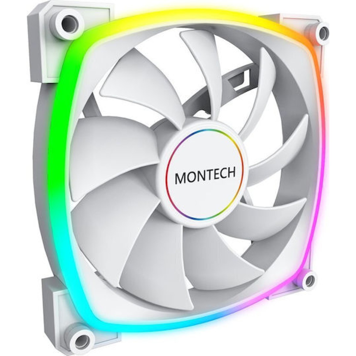 Montech AX120 Case Fan με ARGB Φωτισμό και Σύνδεση 3-Pin / 4-Pin PWM Λευκό