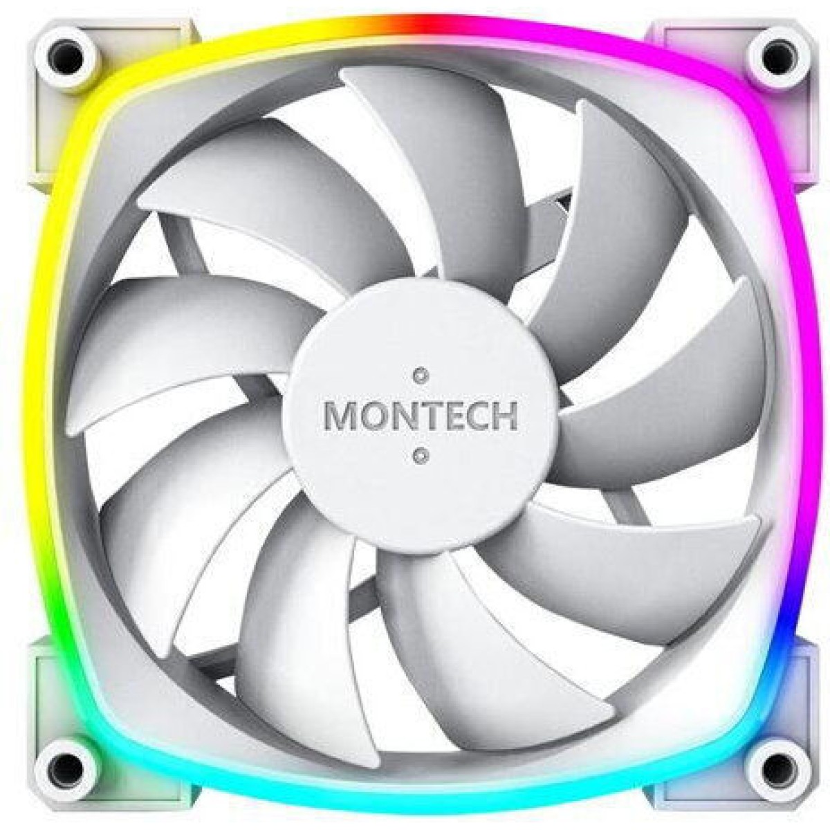 Montech AX120 Case Fan με ARGB Φωτισμό και Σύνδεση 3-Pin / 4-Pin PWM Λευκό