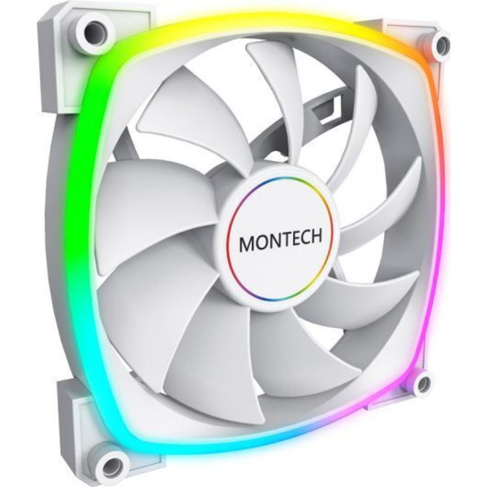 Montech AX140 Case Fan με ARGB Φωτισμό και Σύνδεση 4-Pin PWM Λευκό