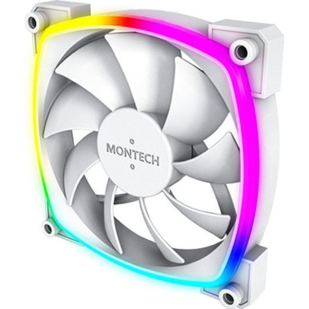 Montech RX120 Case Fan με ARGB Φωτισμό και Σύνδεση 4-Pin PWM Λευκό