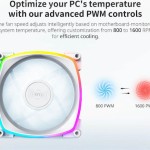 Montech RX120 Case Fan με ARGB Φωτισμό και Σύνδεση 4-Pin PWM Λευκό