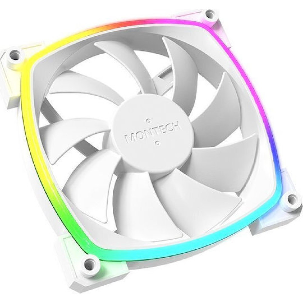 Montech Case Fan 120mm με ARGB Φωτισμό και Σύνδεση 4-Pin PWM 3τμχ Λευκό