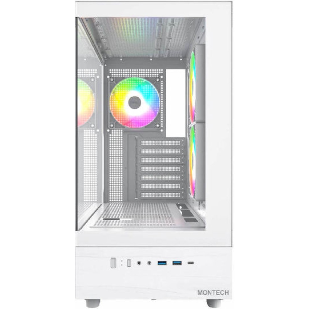 Montech XR Midi Tower Κουτί Υπολογιστή με ARGB Φωτισμό Λευκό