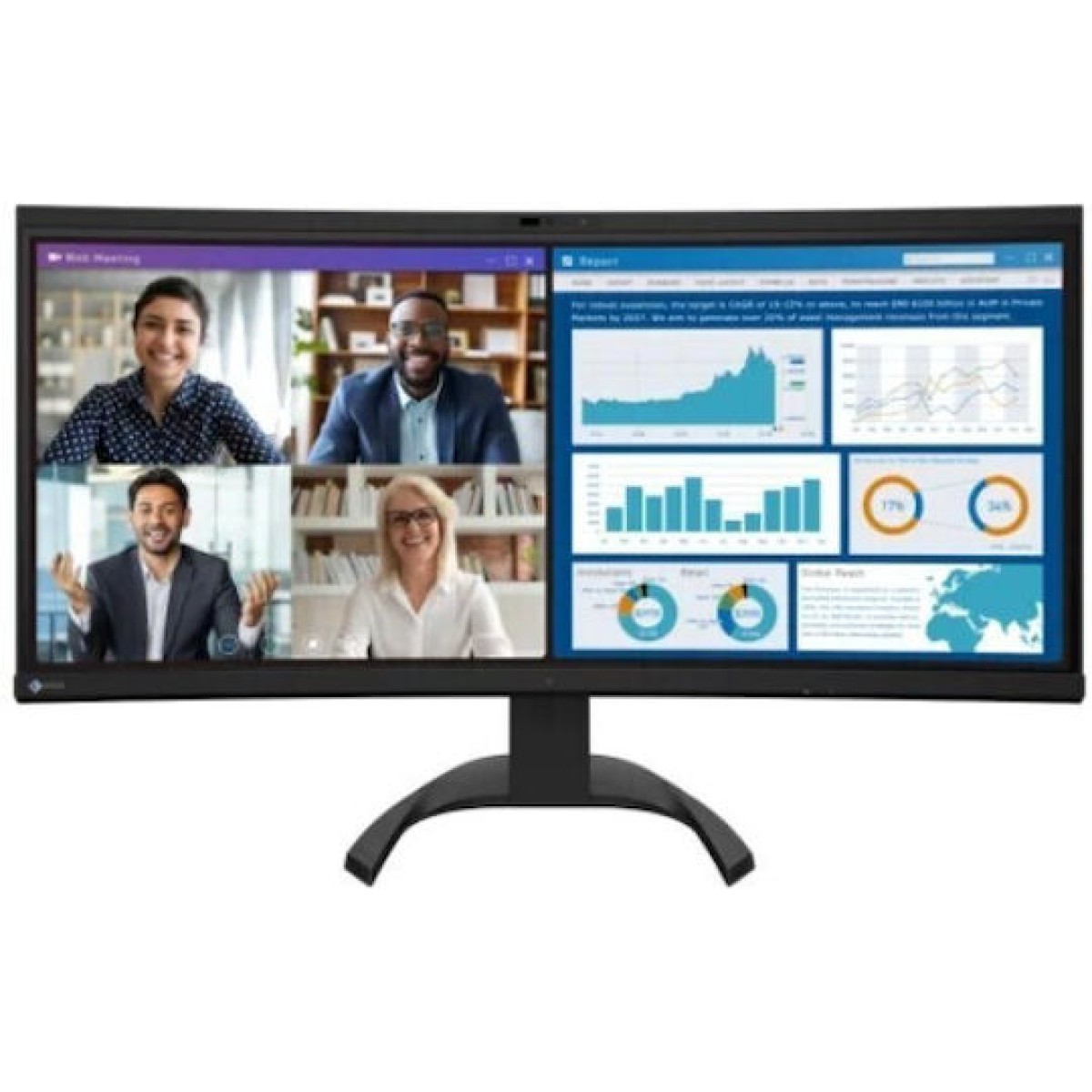 Eizo FlexScan EV3450XC-BK Ultrawide HDR Curved Monitor 34.1
