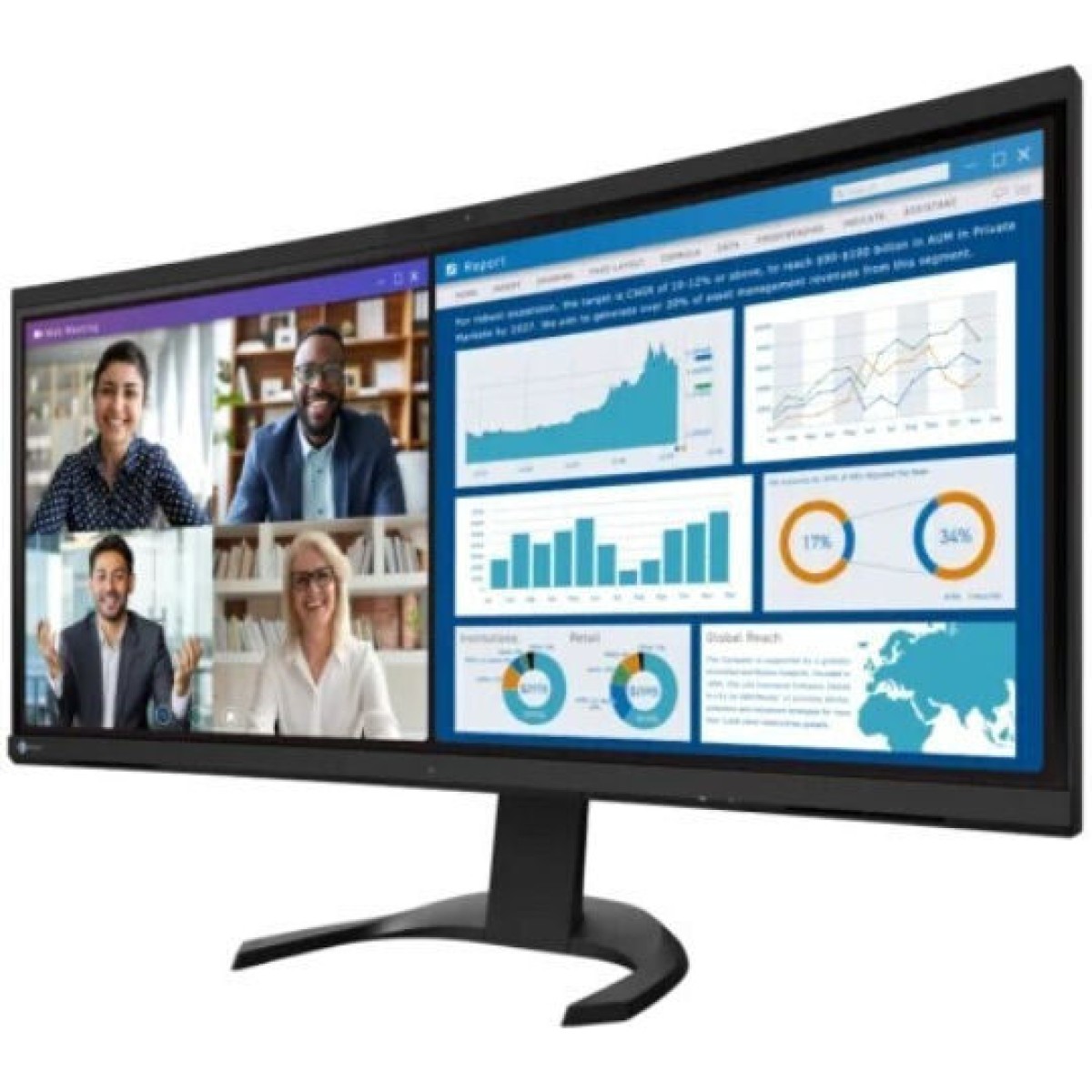 Eizo FlexScan EV3450XC-BK Ultrawide HDR Curved Monitor 34.1