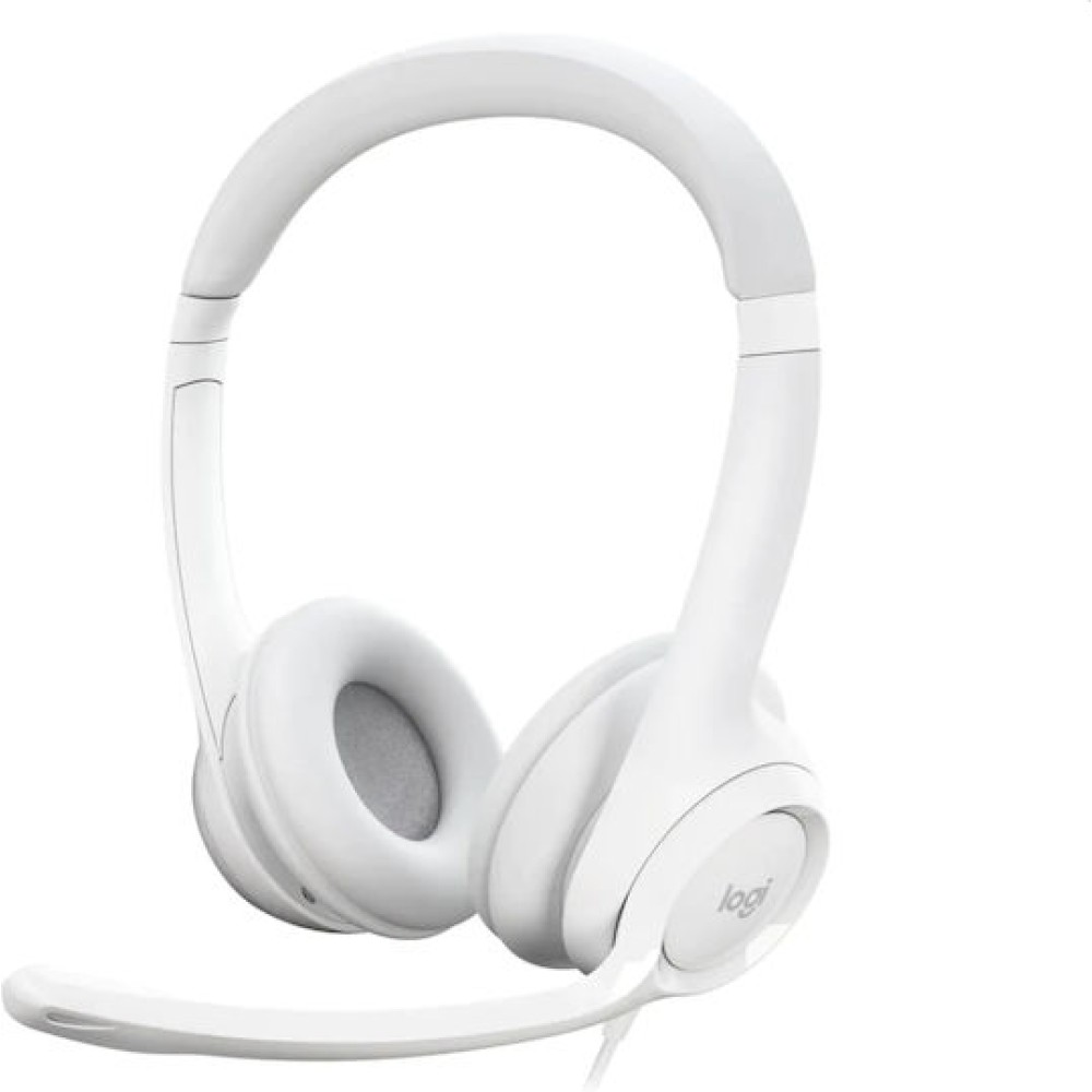 Logitech H390 On Ear Multimedia Ακουστικά με μικροφωνο και σύνδεση USB-A σε Λευκό χρώμα
