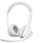 Logitech H390 On Ear Multimedia Ακουστικά με μικροφωνο και σύνδεση USB-A σε Λευκό χρώμα
