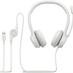 Logitech H390 On Ear Multimedia Ακουστικά με μικροφωνο και σύνδεση USB-A σε Λευκό χρώμα