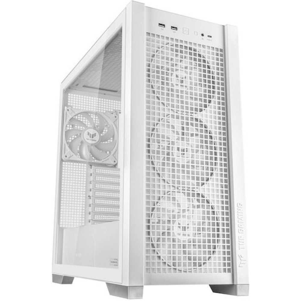 Asus TUF Gaming GT302 ARGB Midi Tower Κουτί Υπολογιστή με Πλαϊνό Παράθυρο Λευκό