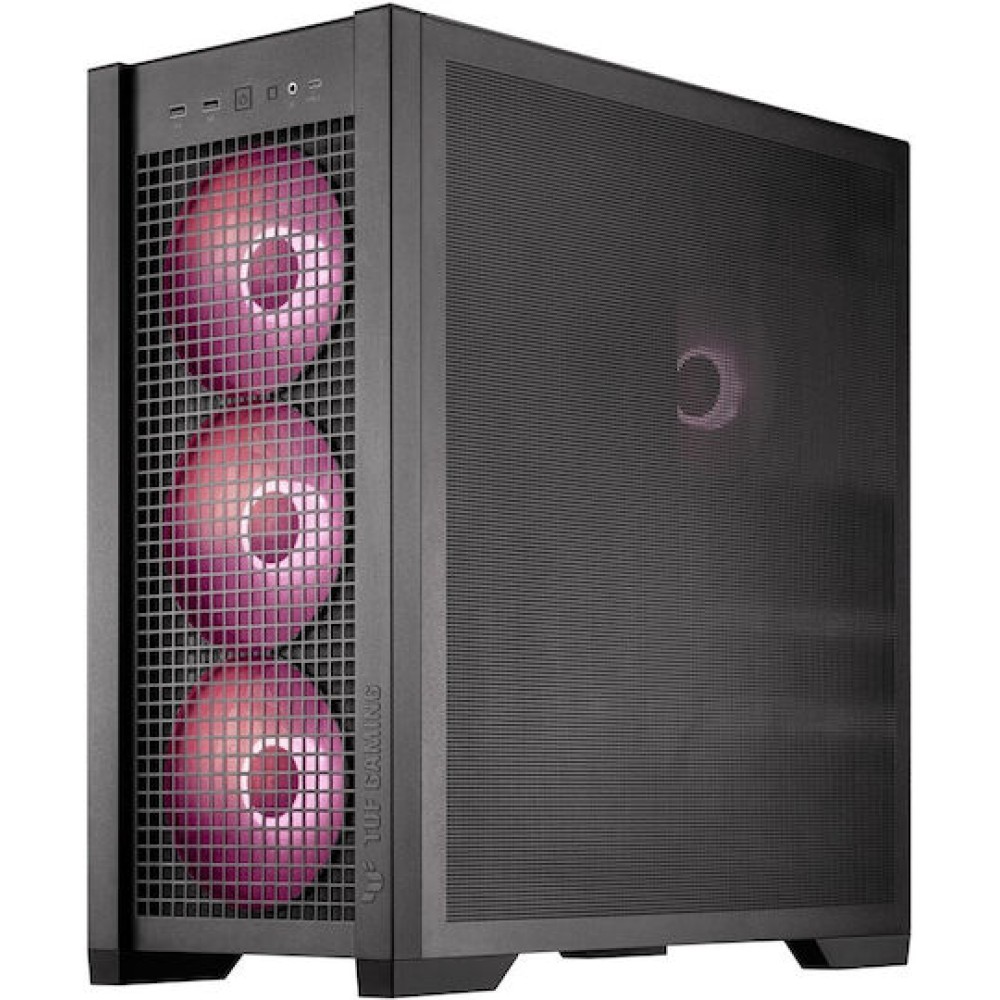 Asus TUF Gaming GT302 ARGB Midi Tower Κουτί Υπολογιστή με Πλαϊνό Παράθυρο Μαύρο