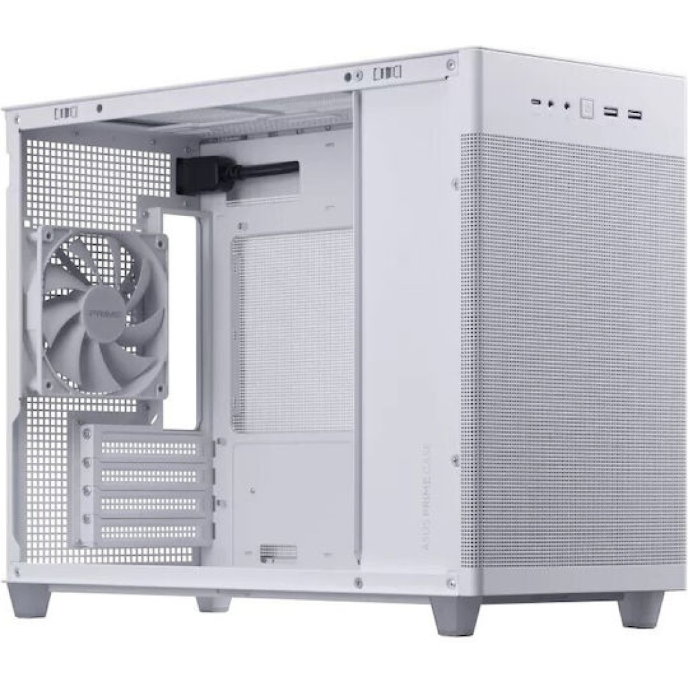 Asus Prime AP201 TG Gaming Micro Tower Κουτί Υπολογιστή με Πλαϊνό Παράθυρο White