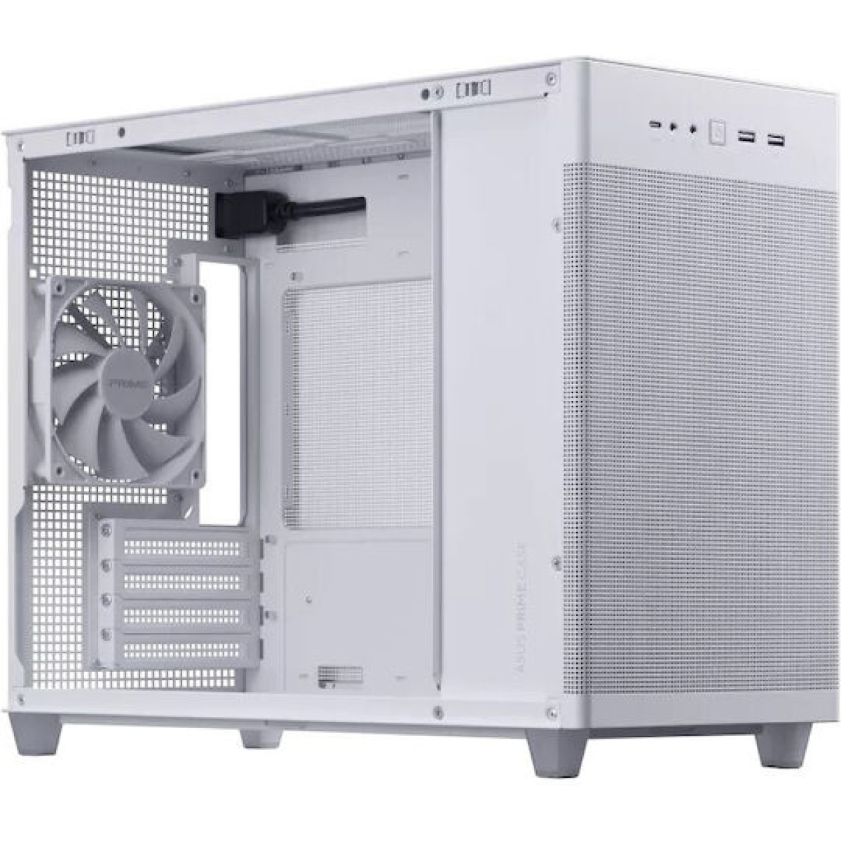 Asus Prime AP201 TG Gaming Micro Tower Κουτί Υπολογιστή με Πλαϊνό Παράθυρο White