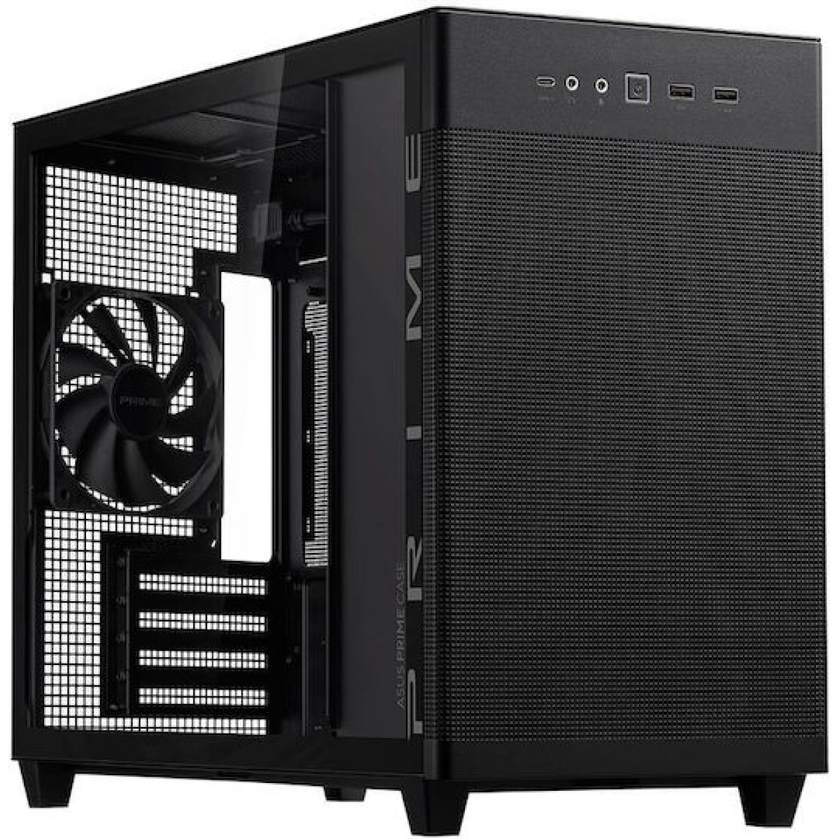 Asus Prime AP201 TG Gaming Micro Tower Κουτί Υπολογιστή με Πλαϊνό Παράθυρο Black