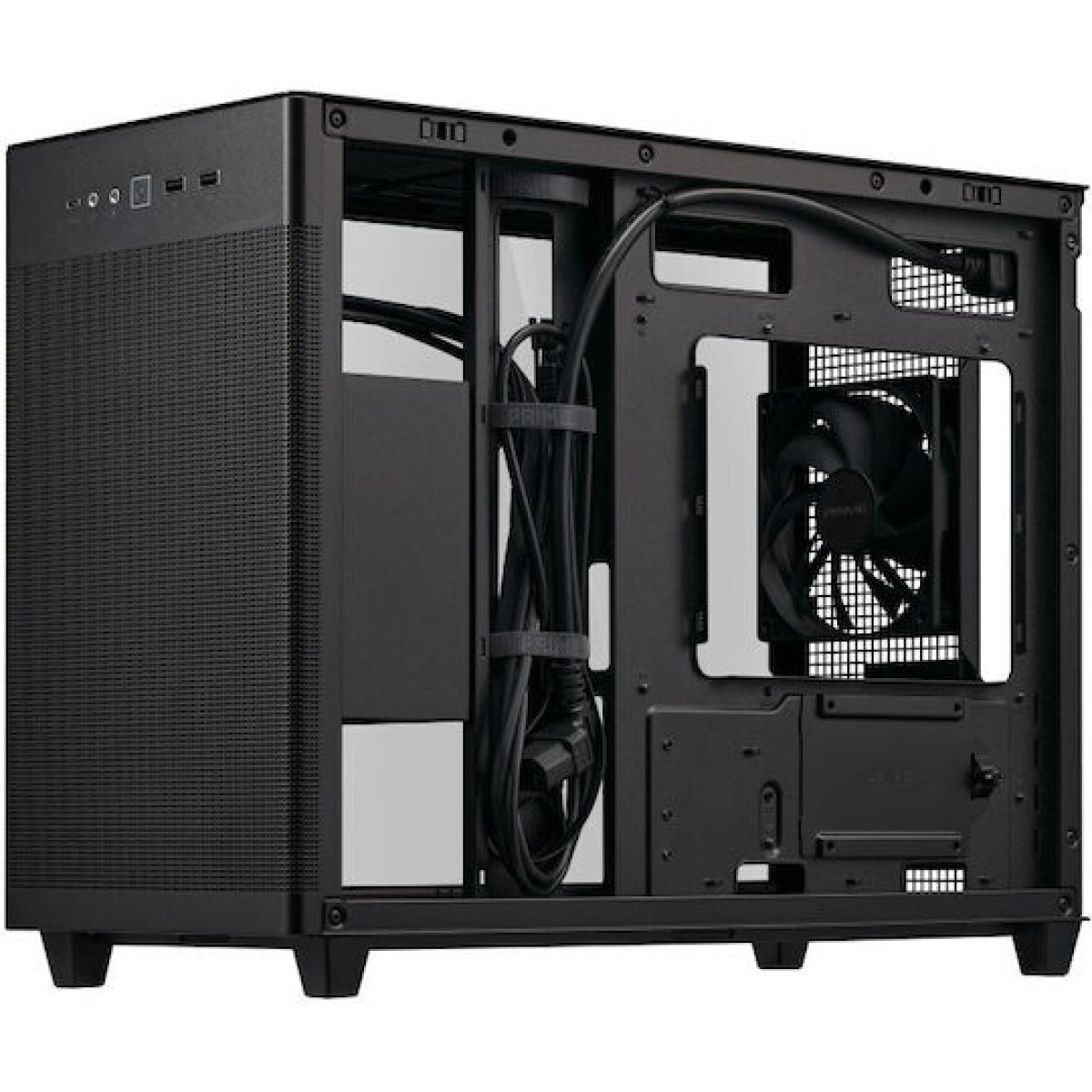 Asus Prime AP201 TG Gaming Micro Tower Κουτί Υπολογιστή με Πλαϊνό Παράθυρο Black