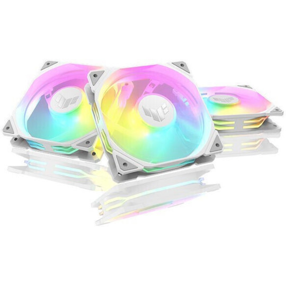 Asus TUF Gaming TR120 ARGB Case Fan με Σύνδεση 4-Pin PWM 3τμχ Λευκό