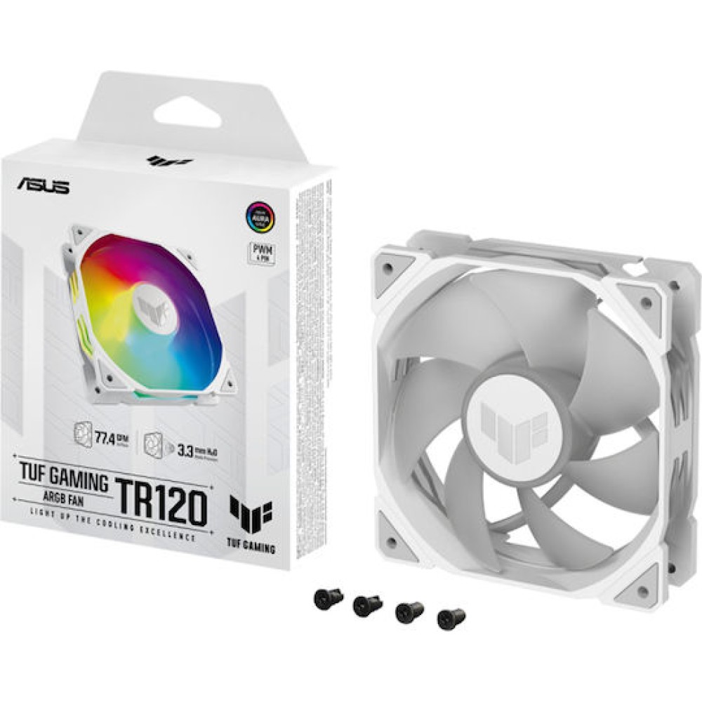 Asus TUF Gaming TR120 ARGB Case Fan με Σύνδεση 4-Pin PWM Λευκό
