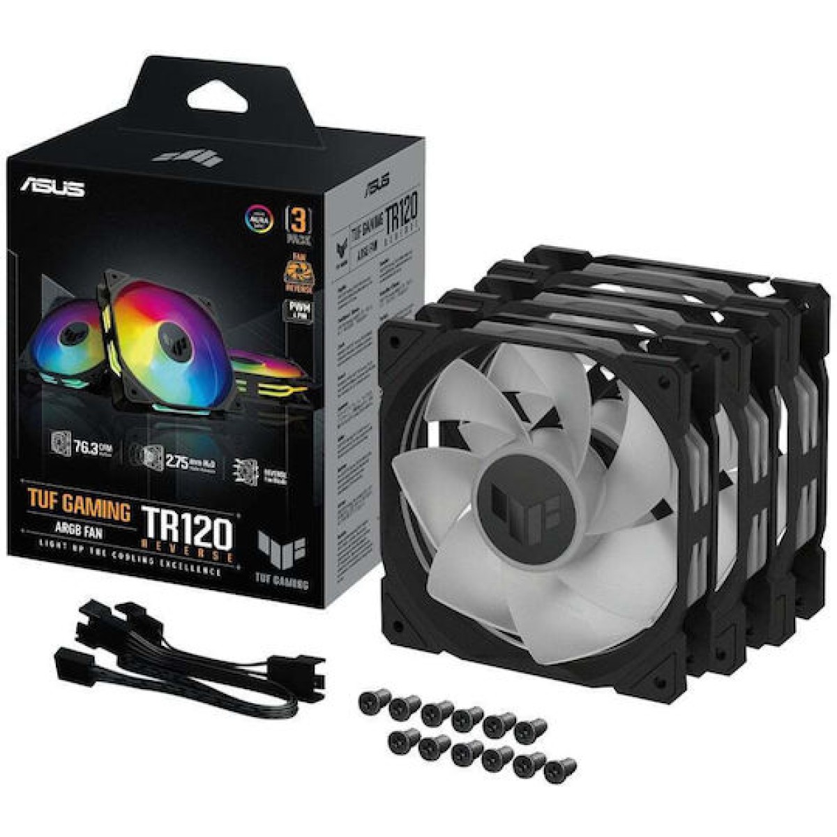 Asus TUF Gaming TR120 ARGB Case Fan με Σύνδεση 4-Pin PWM 3τμχ