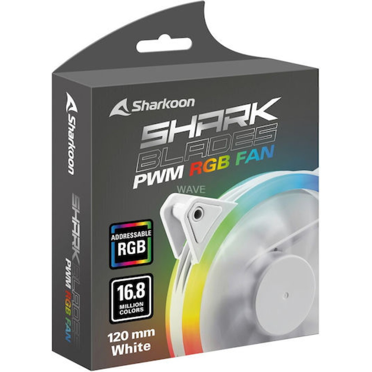 Sharkoon Shark Blades Case Fan 120mm με RGB Φωτισμό και Σύνδεση 4-Pin PWM Λευκό