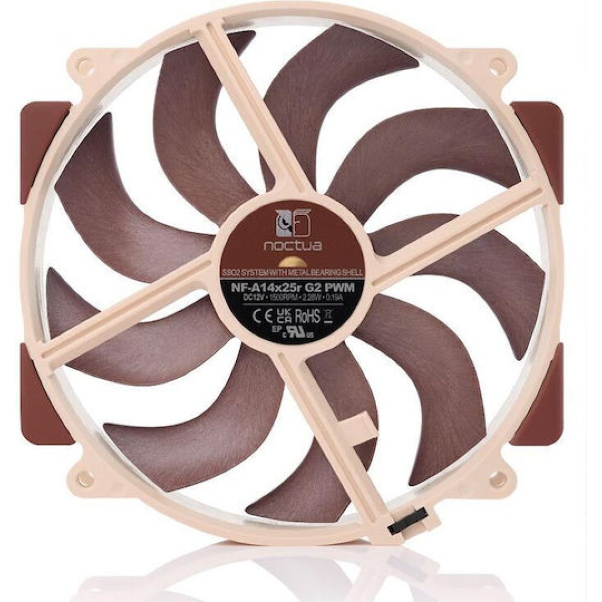 Noctua NF-A14X25R G2 PWM Case Fan 140mm με Σύνδεση 4-Pin Καφέ