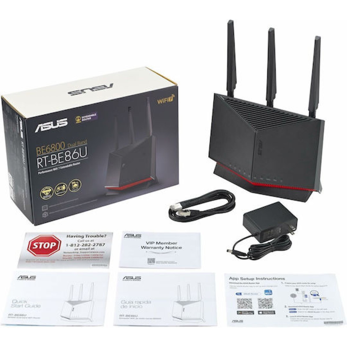 Asus RT-BE86U v1 Ασύρματο Router Wi‑Fi 7 με 5 Θύρες Ethernet