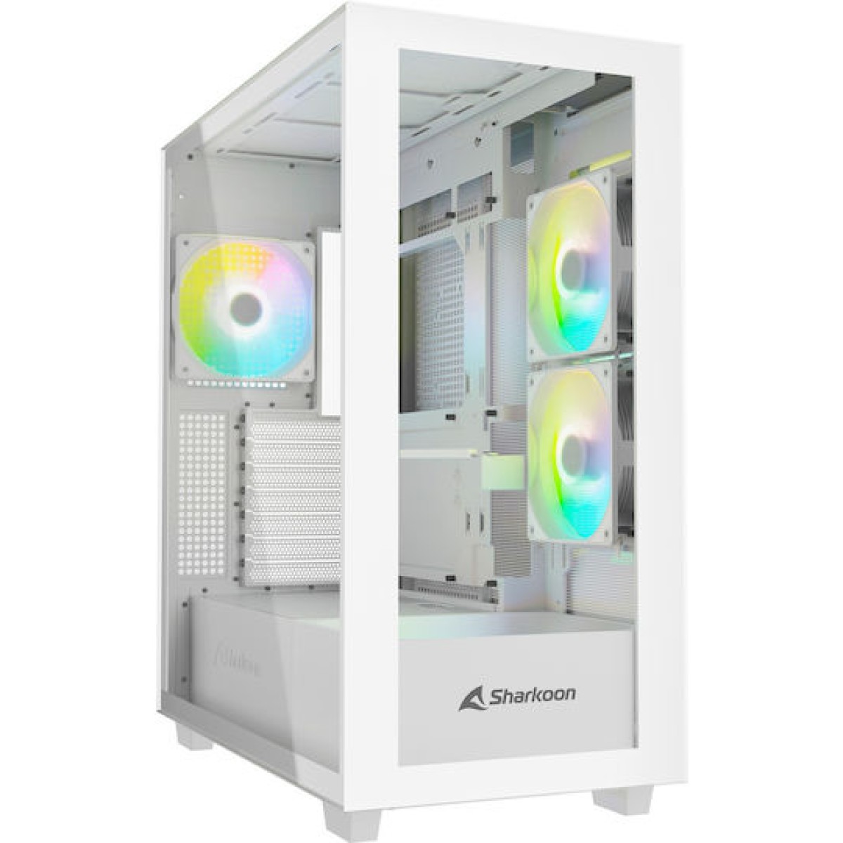 Sharkoon Rebel C60 RGB Gaming Midi Tower Κουτί Υπολογιστή με Πλαϊνό Παράθυρο Λευκό