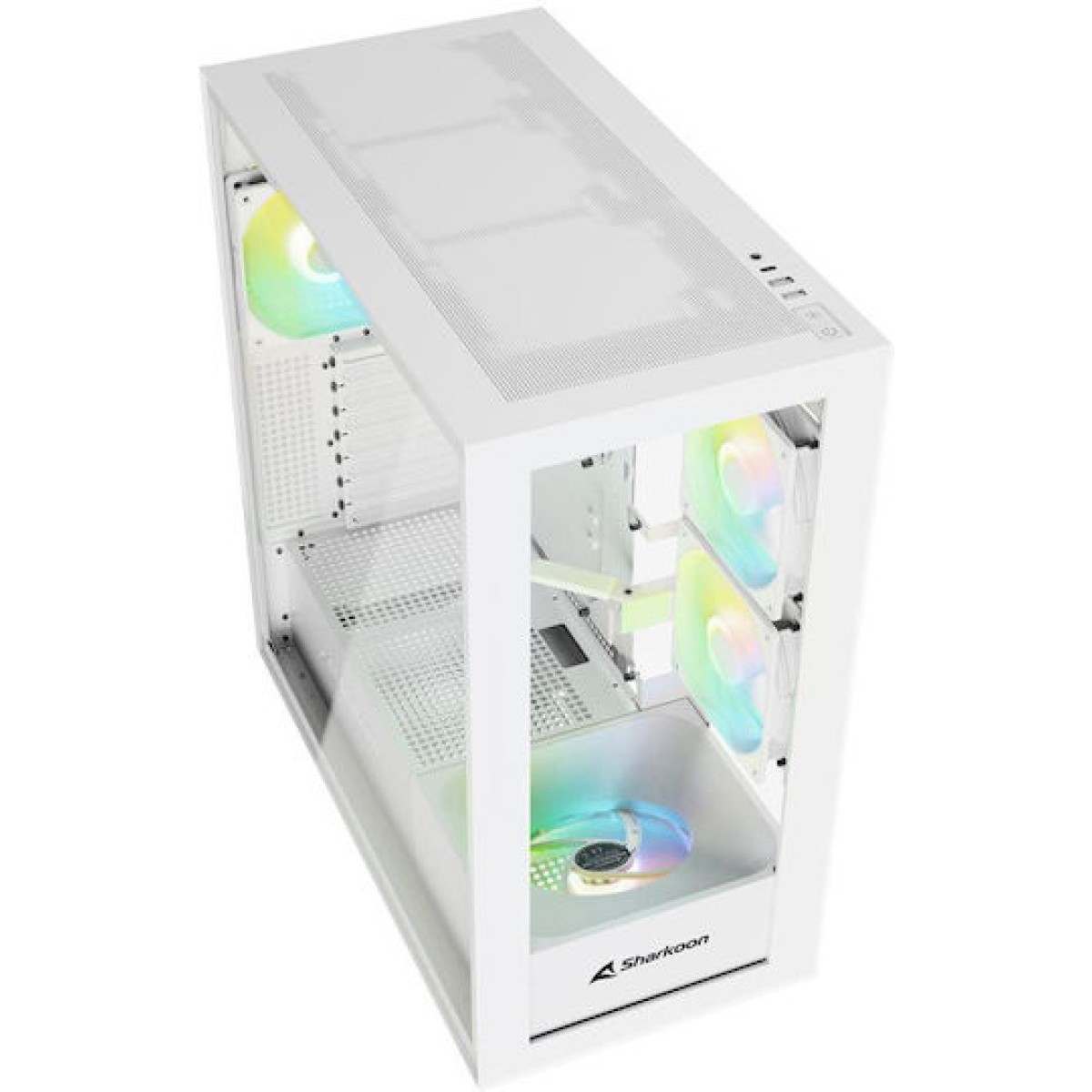 Sharkoon Rebel C60 RGB Gaming Midi Tower Κουτί Υπολογιστή με Πλαϊνό Παράθυρο Λευκό