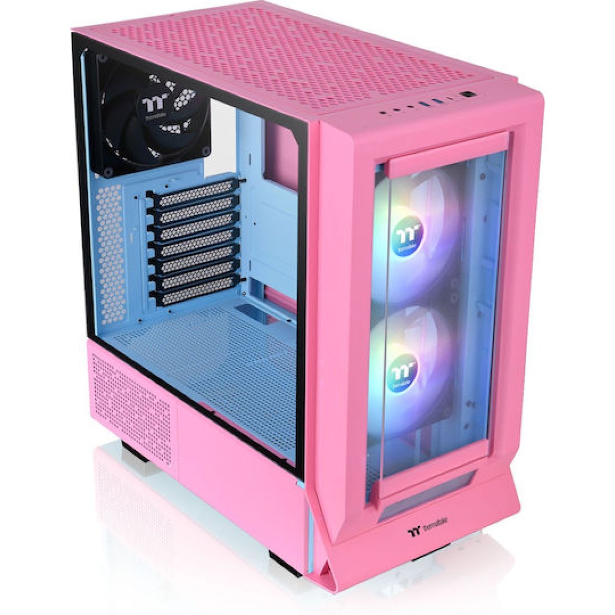 Thermaltake Ceres 350 MX Gaming Midi Tower Κουτί Υπολογιστή με Πλαϊνό Παράθυρο και RGB Φωτισμό Bubble Pink