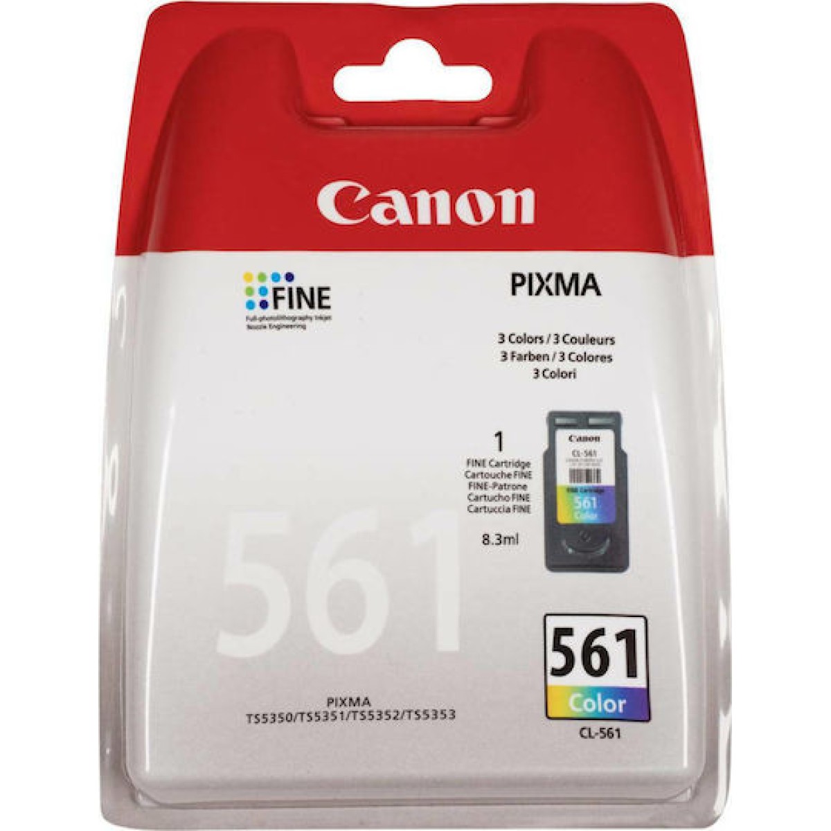 Canon CL-561 Γνήσιο Μελάνι Εκτυπωτή InkJet Πολλαπλό (Color) (3731C001)