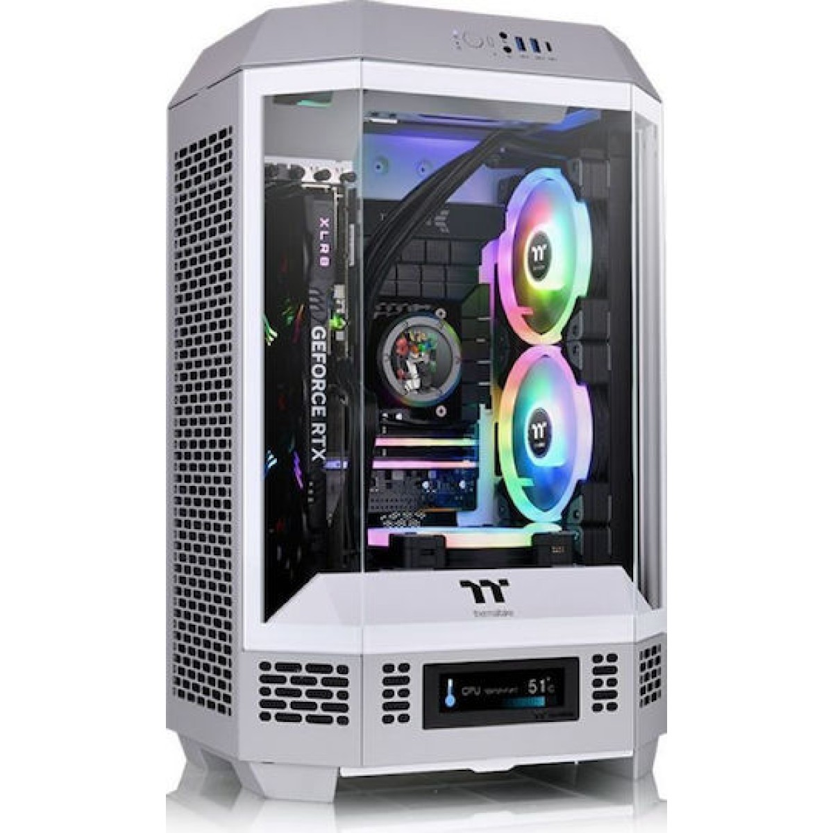 Thermaltake The Tower 300 Micro Tower Κουτί Υπολογιστή με Πλαϊνό Παράθυρο και RGB Φωτισμό Limestone