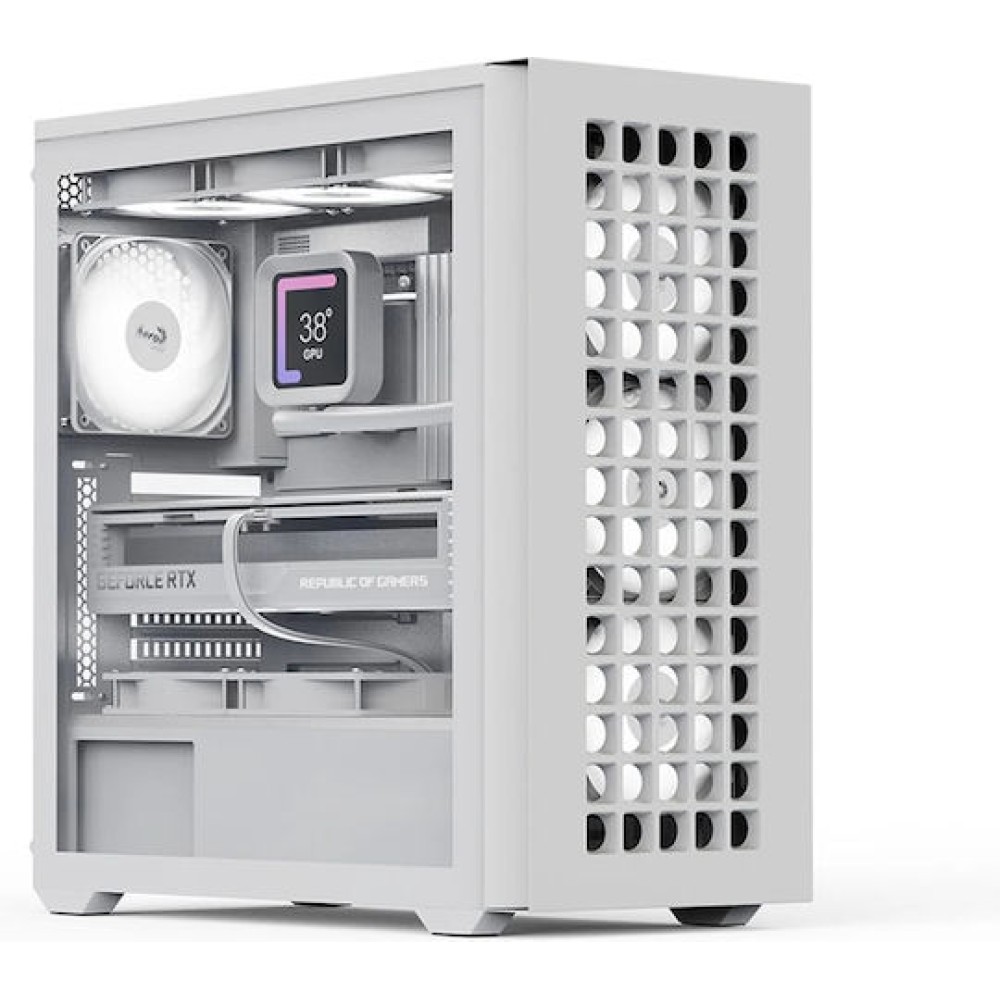 Aerocool D502A V1 Gaming Midi Tower Κουτί Υπολογιστή με Πλαϊνό Παράθυρο Λευκό