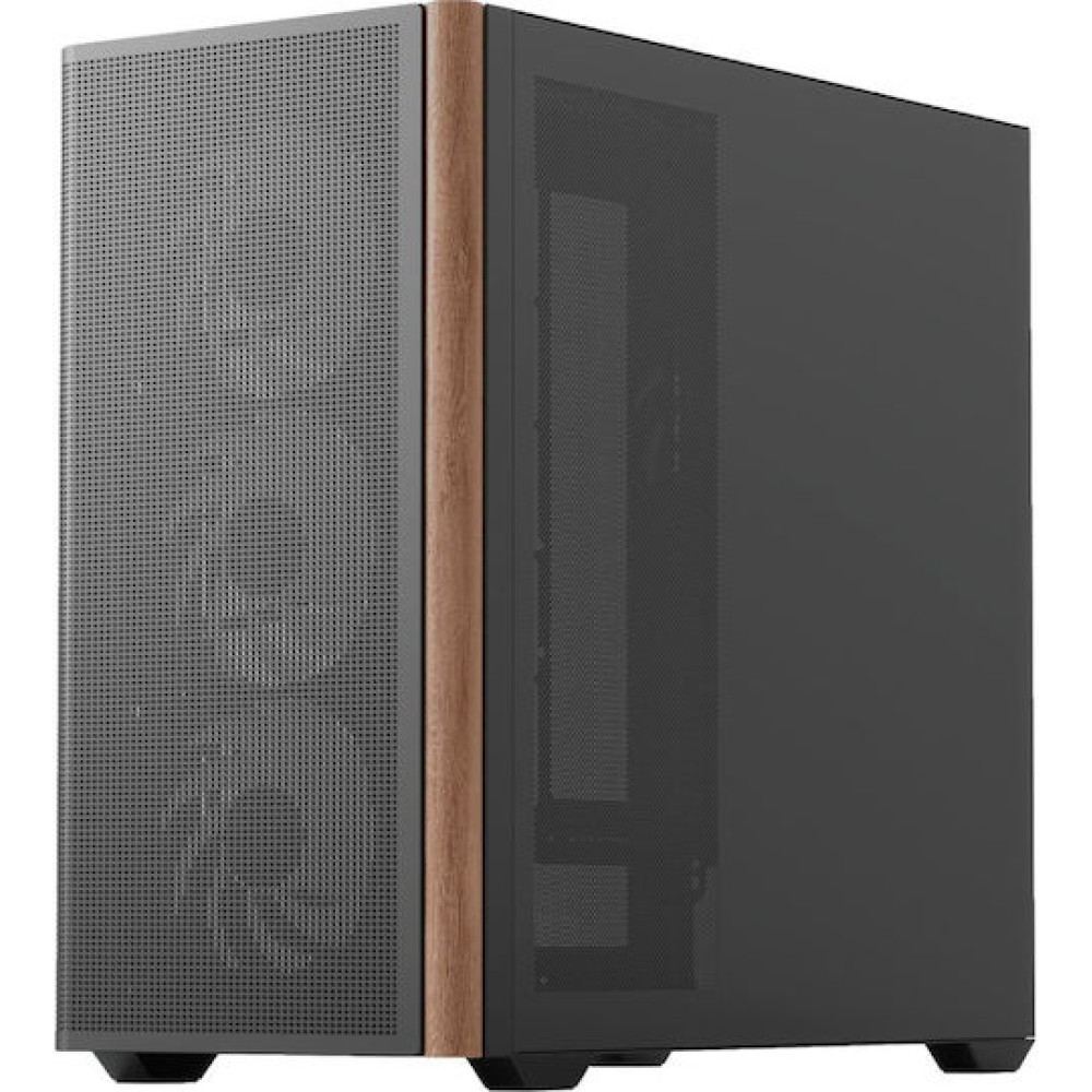 Aerocool D301A V2 Gaming Mini Tower Κουτί Υπολογιστή με Πλαϊνό Παράθυρο και RGB Φωτισμό Μαύρο