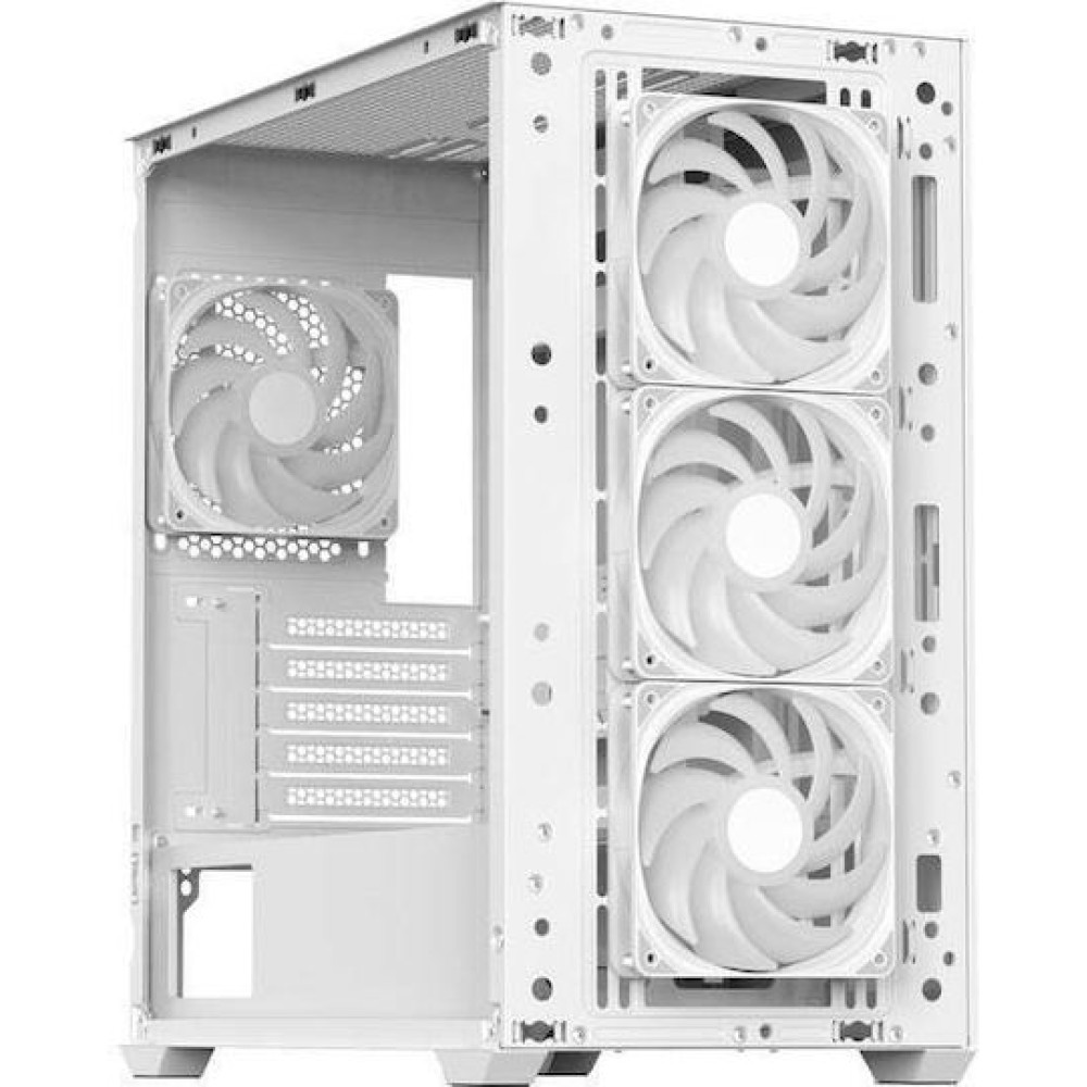 Aerocool D301A V2 Gaming Mini Tower Κουτί Υπολογιστή με Πλαϊνό Παράθυρο και RGB Φωτισμό Λευκό