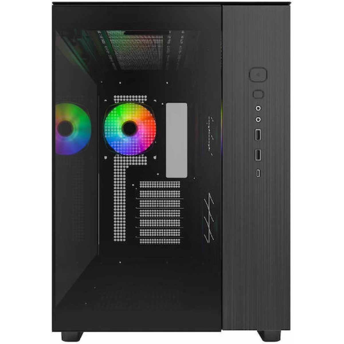 Montech King 65 Pro Gaming Midi Tower Κουτί Υπολογιστή με Πλαϊνό Παράθυρο και RGB Φωτισμό Μαύρο