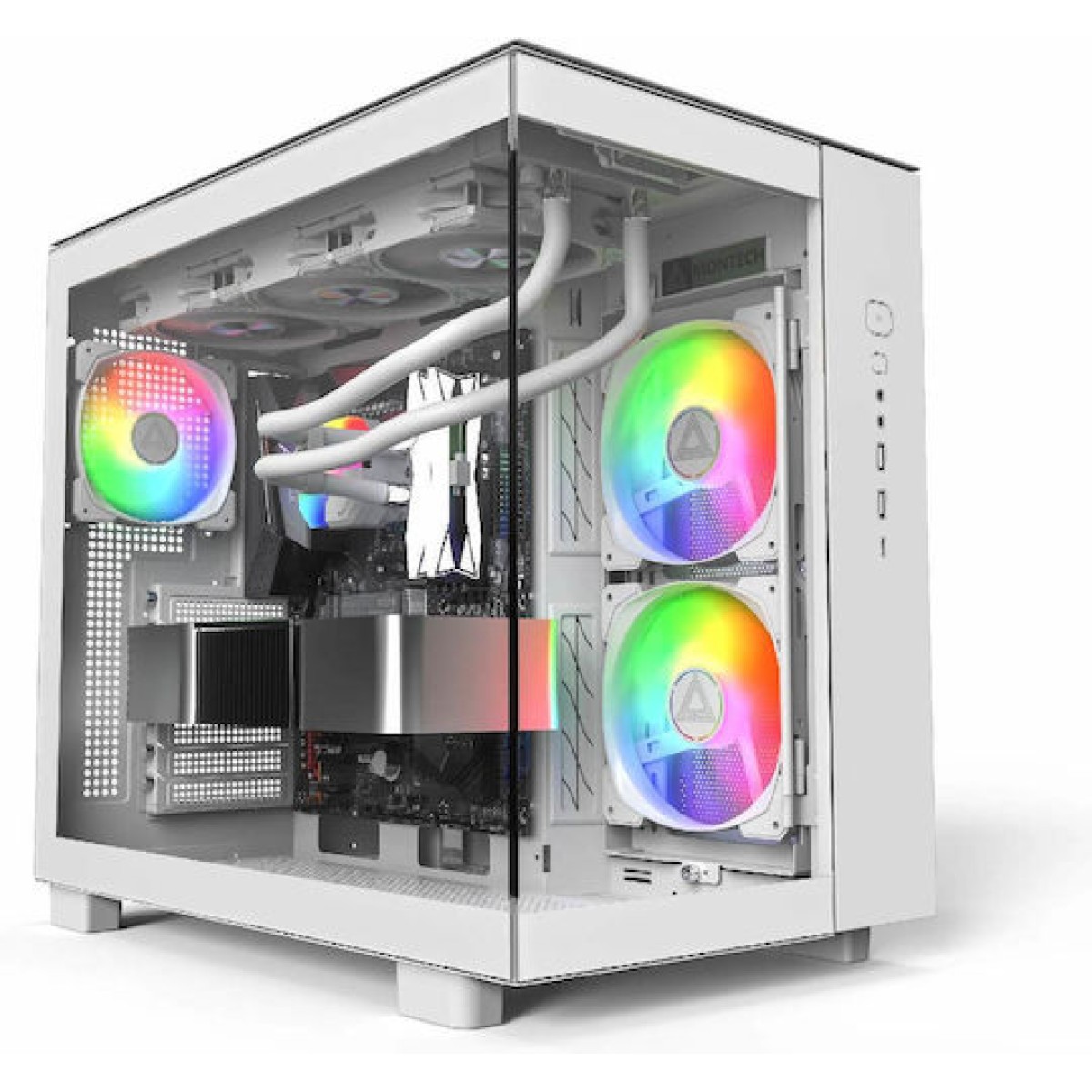 Montech King 65 Pro Gaming Midi Tower Κουτί Υπολογιστή με Πλαϊνό Παράθυρο και RGB Φωτισμό Λευκό