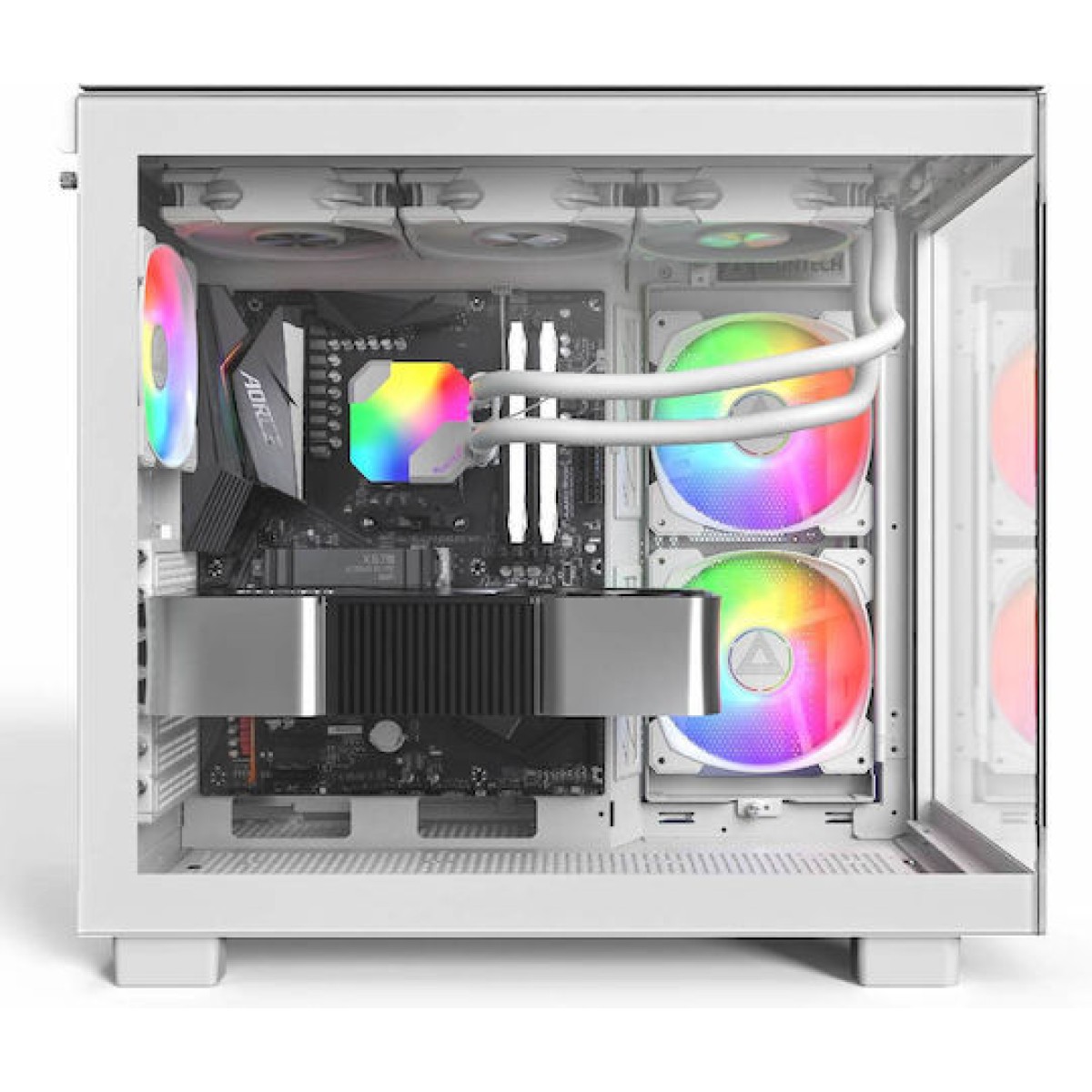 Montech King 65 Pro Gaming Midi Tower Κουτί Υπολογιστή με Πλαϊνό Παράθυρο και RGB Φωτισμό Λευκό