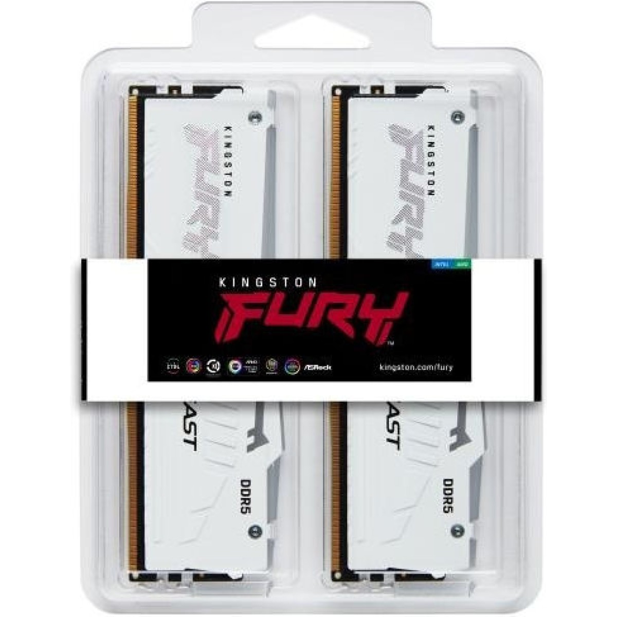 Kingston Fury Beast RGB DDR5 32GB RAM με 2x16GB Modules και Ταχύτητα 6000 για Desktop