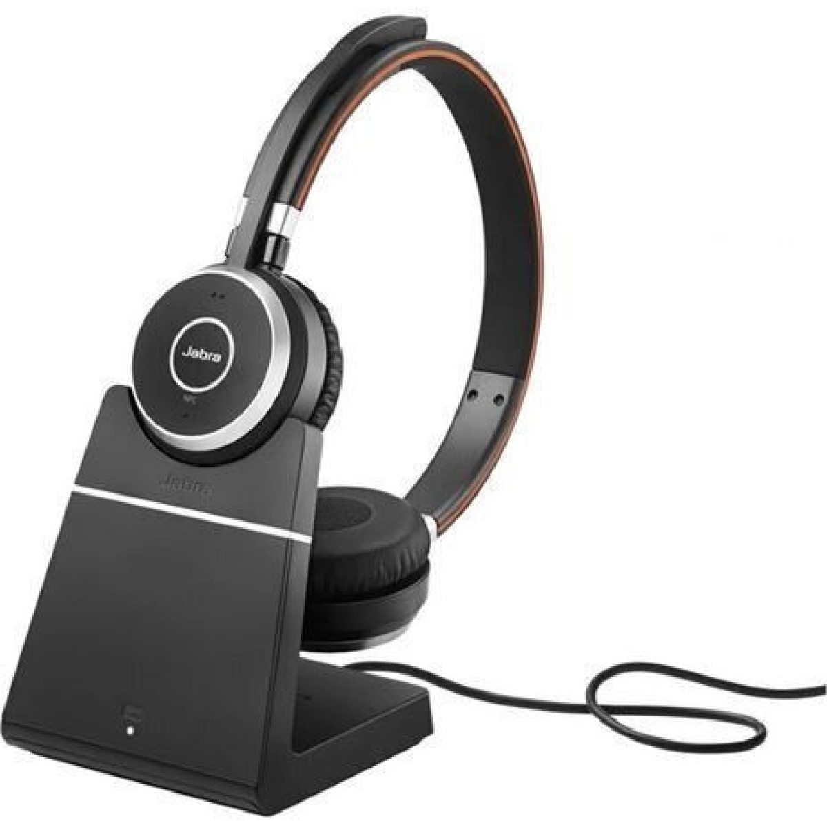 Jabra Evolve 65 TE Link 390a MS Stereo Stand Ασύρματα On Ear Multimedia Ακουστικά με μικρόφωνο και σύνδεση Bluetooth / USB-A