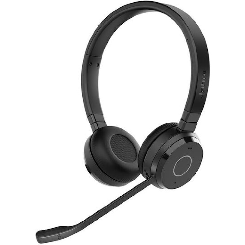 Jabra Evolve 65 TE UC Stereo Ασύρματα On Ear Multimedia Ακουστικά με μικρόφωνο και σύνδεση Bluetooth / USB-A