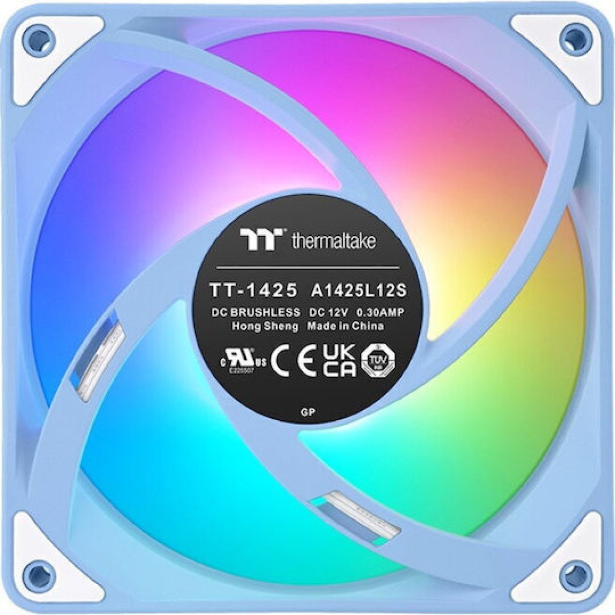 Thermaltake CT140 EX Case Fan με ARGB Φωτισμό και Σύνδεση 4-Pin PWM 3τμχ Hydrangea Blue