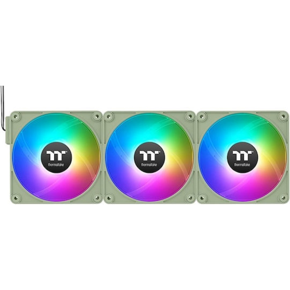 Thermaltake CT120 EX Case Fan με ARGB Φωτισμό και Σύνδεση 4-Pin PWM 3τμχ Matcha Green