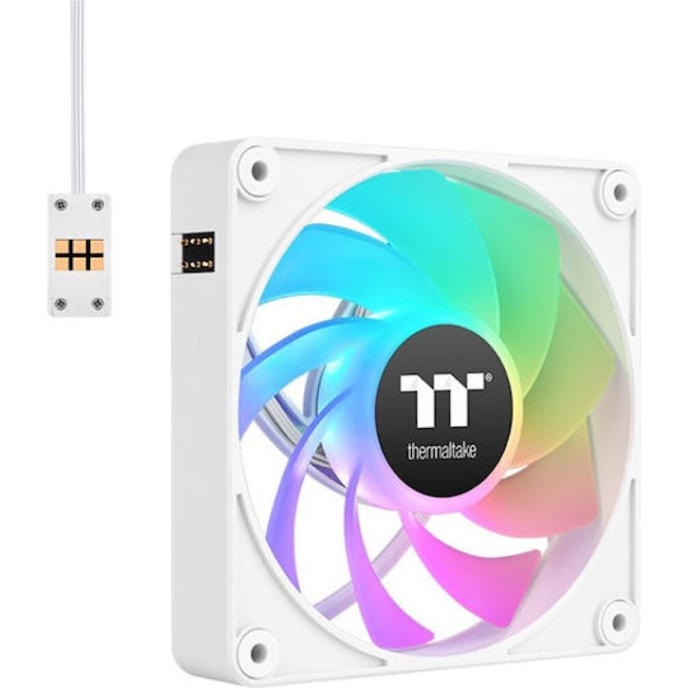 Thermaltake CT140 EX Reverse Case Fan με ARGB Φωτισμό και Σύνδεση 3-Pin / 4-Pin PWM 3τμχ Λευκό