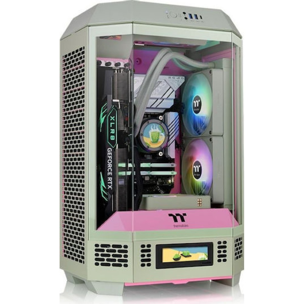 Thermaltake The Tower 300 Micro Tower Κουτί Υπολογιστή με Πλαϊνό Παράθυρο και RGB Φωτισμό Matcha Plum