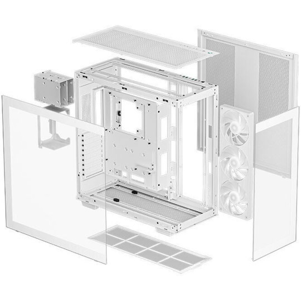 Deepcool CH780 Gaming Full Tower Κουτί Υπολογιστή με Πλαϊνό Παράθυρο και RGB Φωτισμό Λευκό