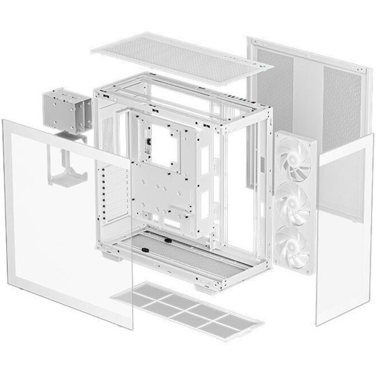 Deepcool CH780 Gaming Full Tower Κουτί Υπολογιστή με Πλαϊνό Παράθυρο και RGB Φωτισμό Λευκό