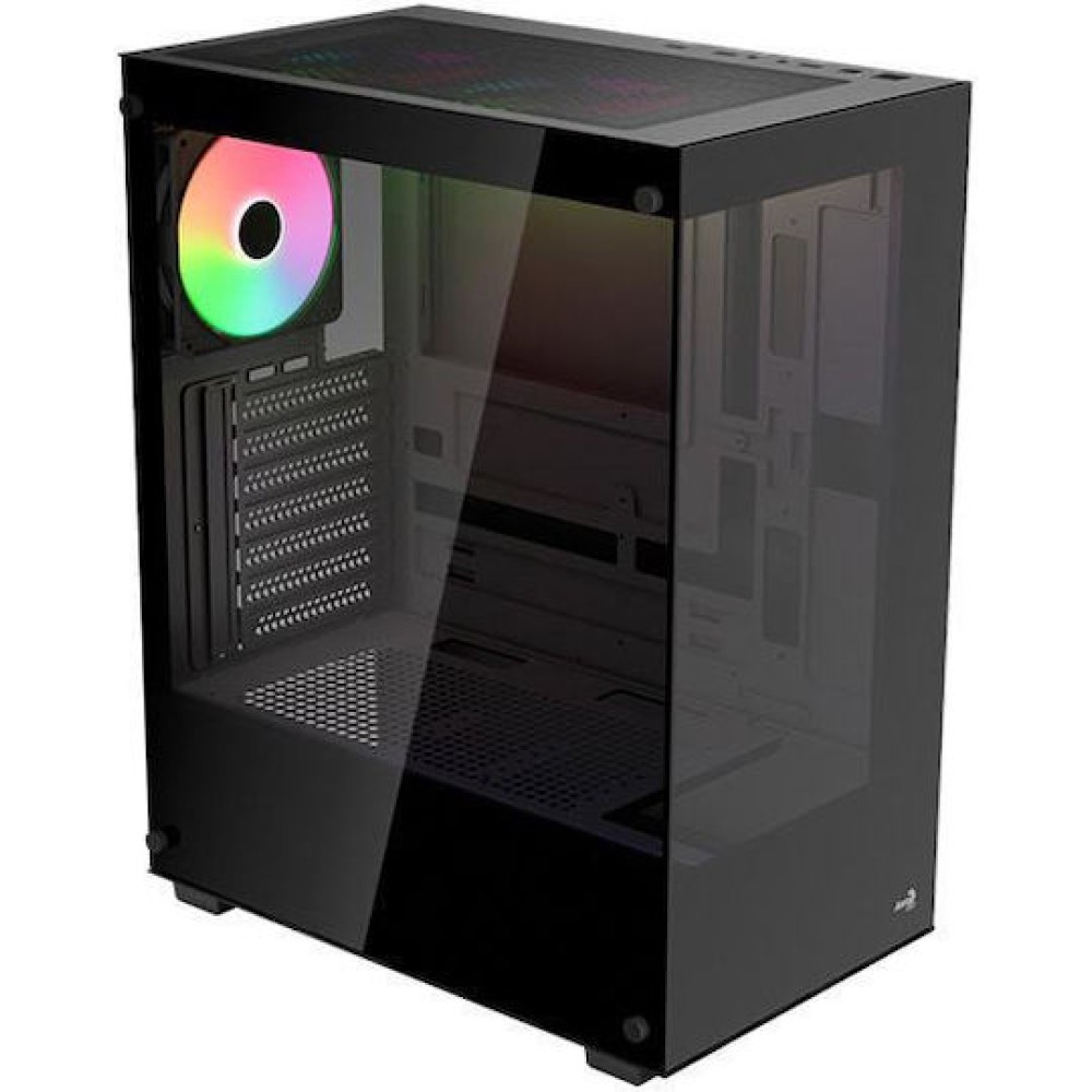 Aerocool Pivot-G-BK-v3 Gaming Midi Tower Κουτί Υπολογιστή με ARGB Φωτισμό Μαύρο