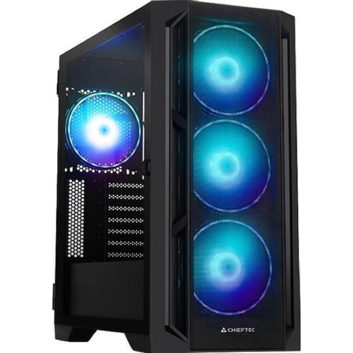 Chieftec Apex Lumo Gaming Midi Tower Κουτί Υπολογιστή με Πλαϊνό Παράθυρο και RGB Φωτισμό Μαύρο
