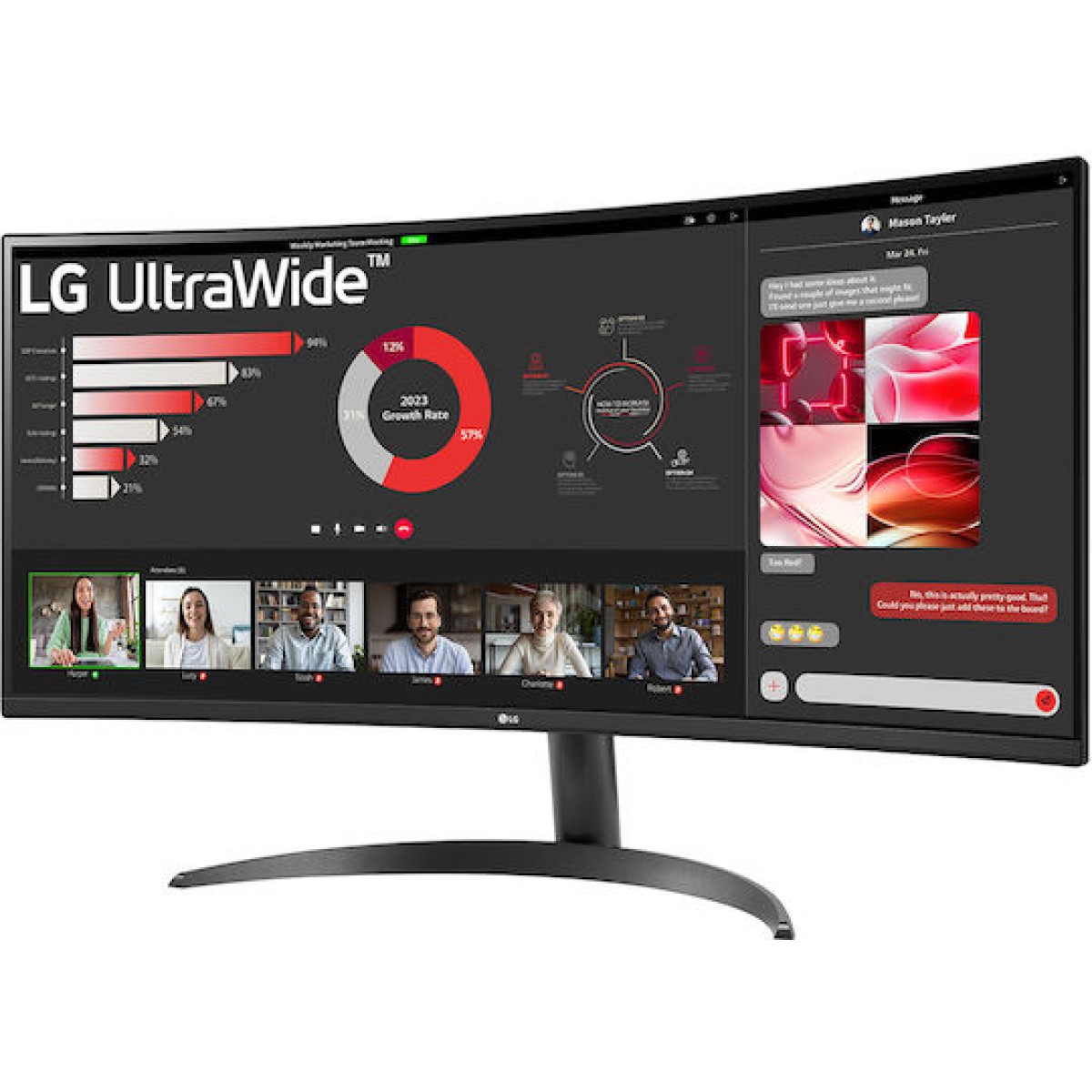 LG 34WR50QK-B Ultrawide VA HDR Curved Monitor 34